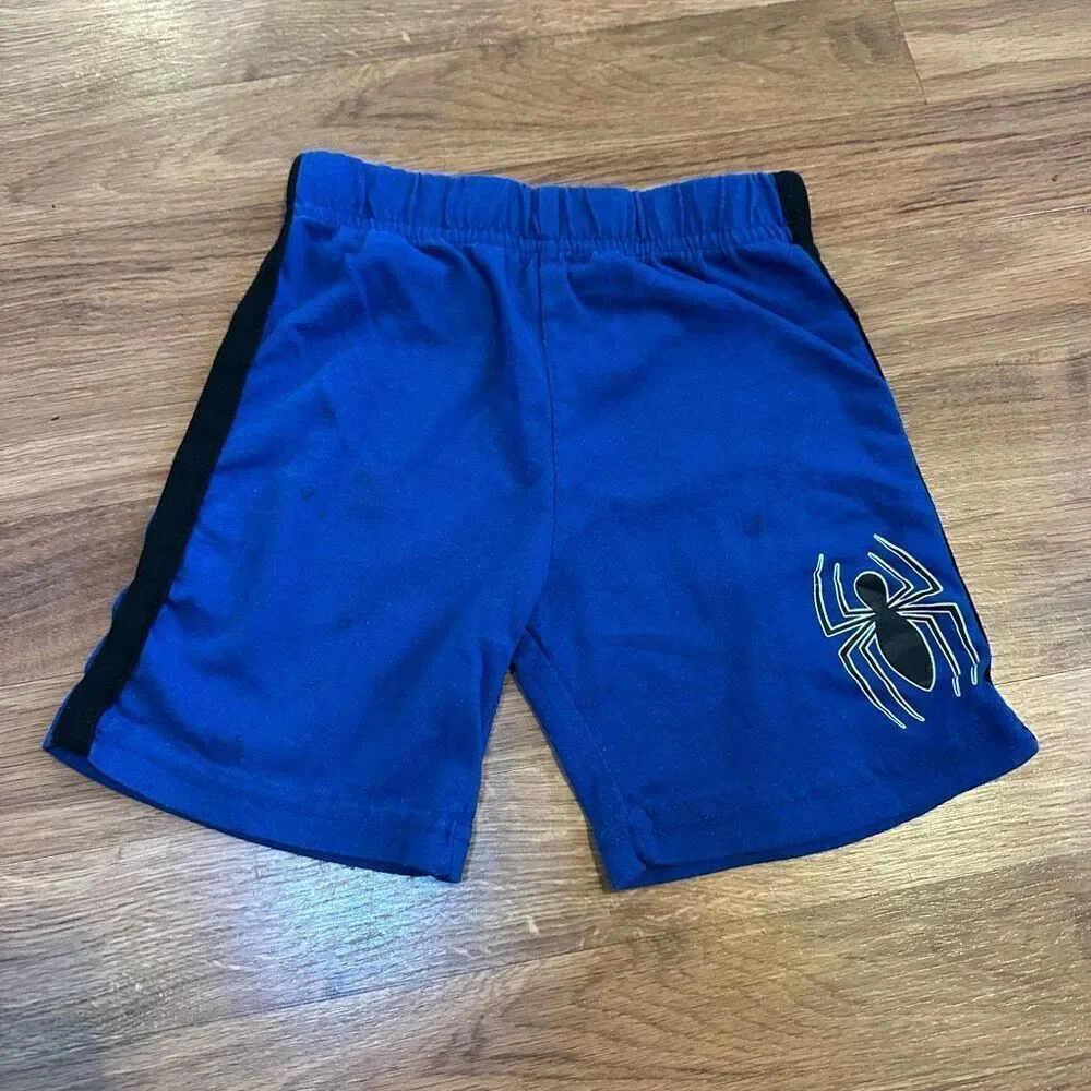 Marvel Spiderman Shorts Outfit Set Blue and Black | Toddler Size 3T